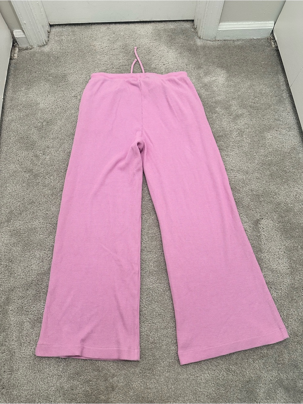 GAP Waffle Wide-Leg PJ Pant In Sugar Pink Size Medium - Picture 5 of 10